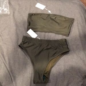 High Waisted Bandeau Bikini